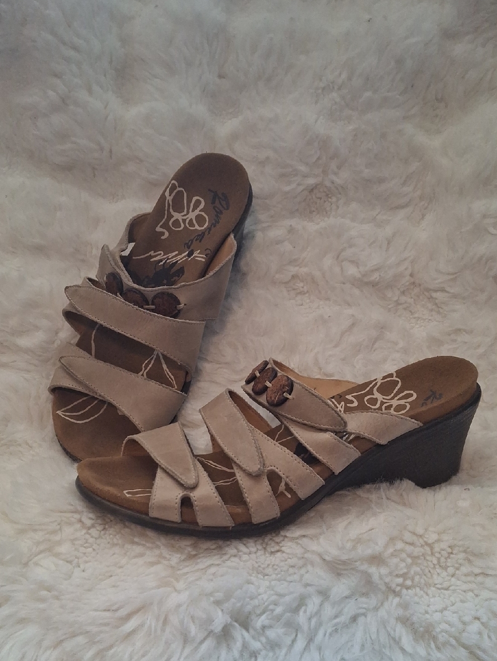 Romika Fidschi Leather Wedge Sandals – Adjustable Straps – Size 39 (US 8-8.5)